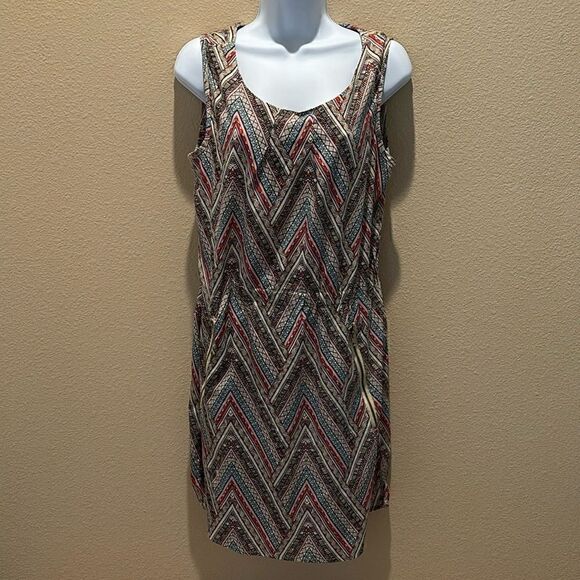 PURA VIDA Printed SLEEVELESS‎ Sun DRESS Size large Elastic waist - Picture 2 of 9